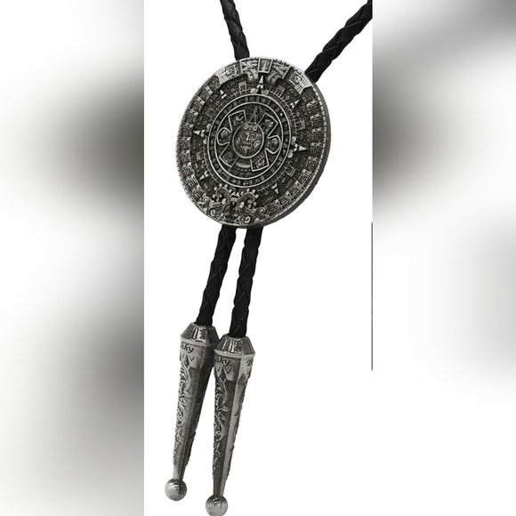 New Aztec Mayan leather bolo tie. Aztec belt buckles available in my sto… - Picture 4 of 4